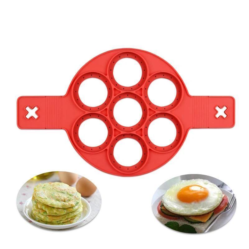 Flip Cooker - Non Stick Egg Pancake Maker Ring Kitchen Baking Omelet Moulds Flip cooker Egg Ring Mold - 5econds.co
