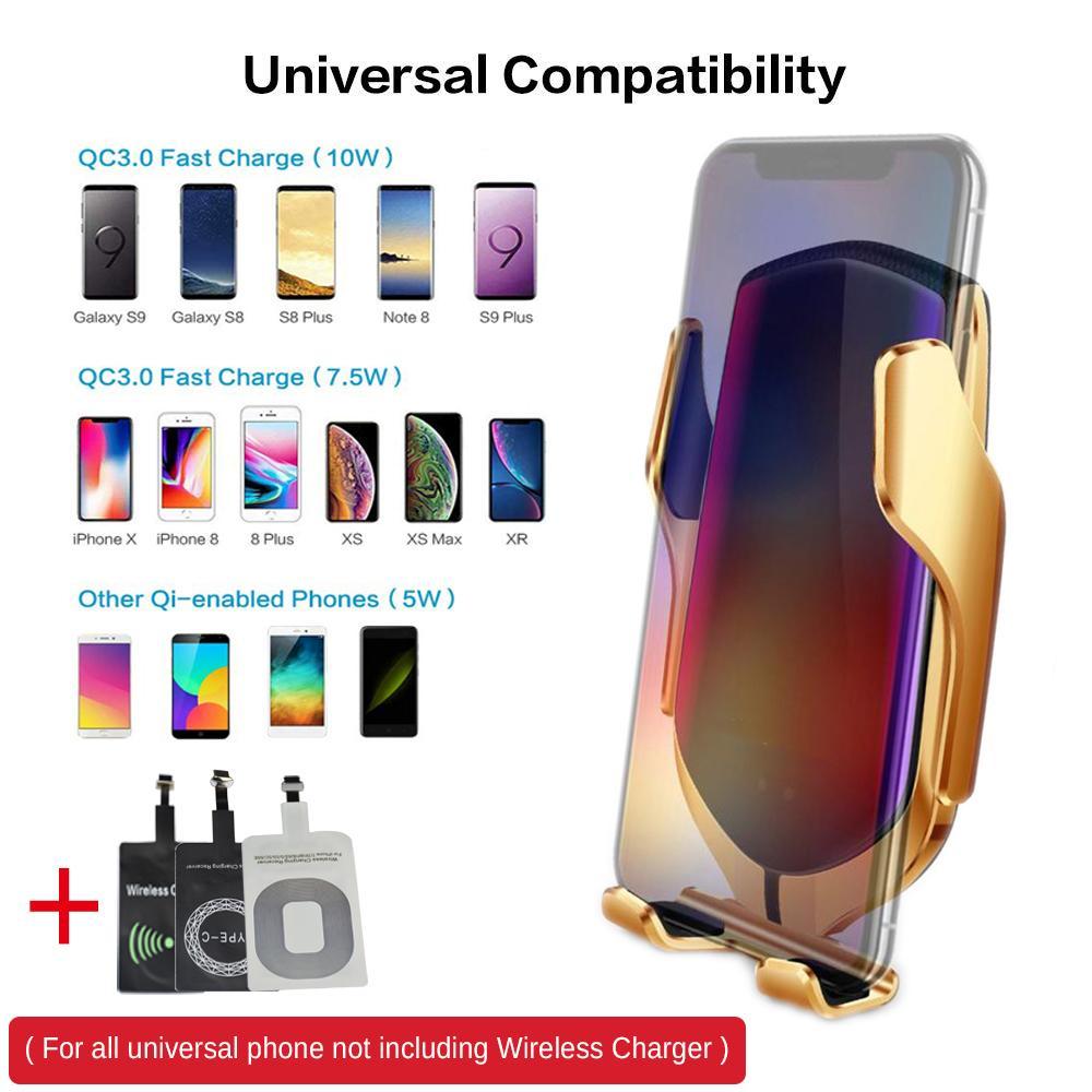 Smart Sensor Car Phone Holder & Wireless Charger - 10W Qi Car Wireless Charger For iPhone 11 Samsung S20 Xiaomi Mi Induction Fast Wireless Charging with Car Phone Holder - 5econds.co