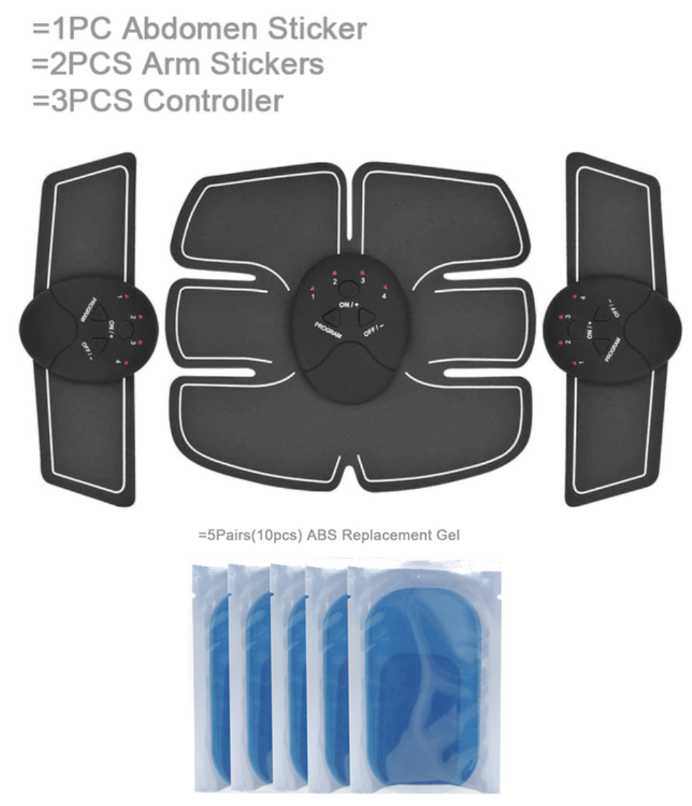 BodyFit™ Abs Muscle Toning Stimulator Electric 6 Pack EMS Fitness Trainer Belt Machine - 5econds.co