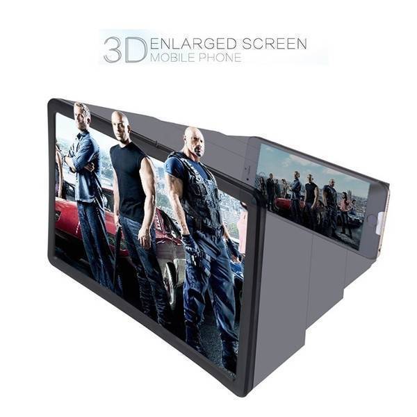 3D Portable Universal Screen Magnifier - Cell Phone Screen Magnifier 3D HD Movie Video Amplifier With Foldable Holder Stand High-quality Video Amplifier - 5econds.co