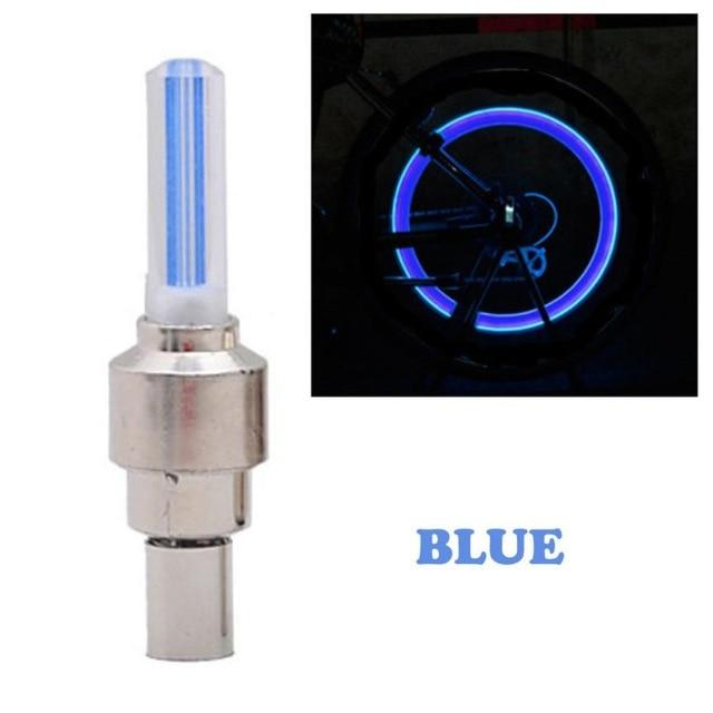 Waterproof LED Wheel Lights - Bicycle Wheel Lights Bike Wheel Light Cap Led Tire Valve Cap With Battery Mountain Road - 5econds.co