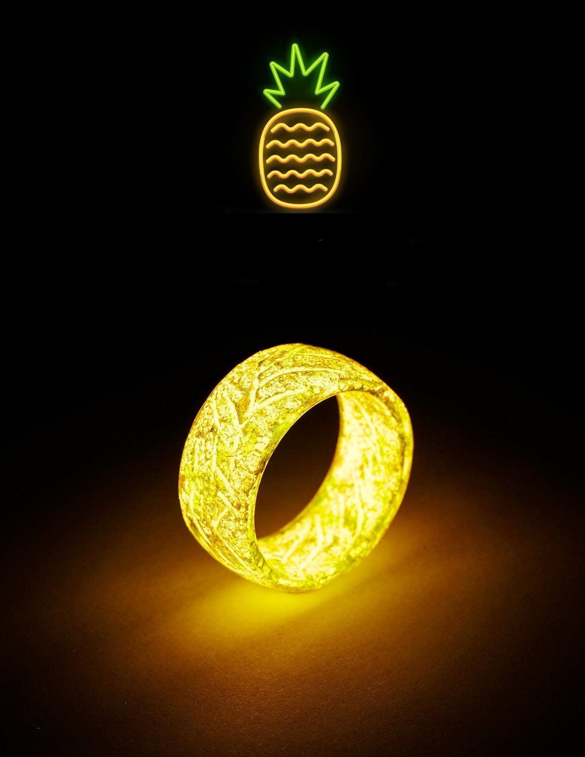 GLOWING RING COLLECTIONS - Resin Punk Luminous Glowing In The Dark Wedding Band Fluorescent Rings For Women Men Gift - 5econds.co